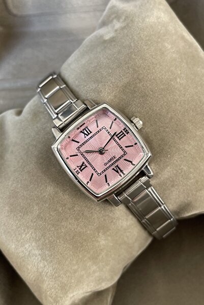 Leerybee ساعة يد نسائية - حزام معدني مربع، هدية عيد ميلاد أنيقة وعيد الميلاد