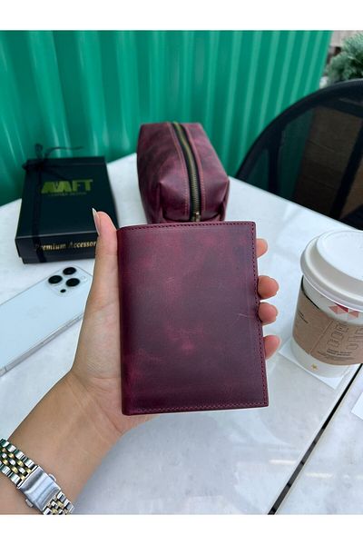 Deriza Gloria 1421 Men's Wallet - Burgundy Genuine Leather