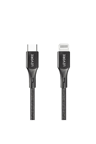 Levore كابل USB-C إلى Lightning من النايلون معتمد من MFI بطول 1 متر - أسود