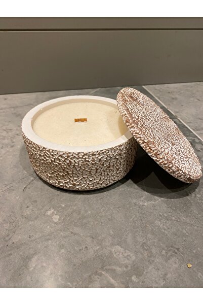 Kahve kokulu kapaklı beton mum