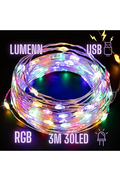 Genel Markalar Peri Led Işık Pilli 3 Metre Rgb|su Geçirmez Esnek Ve Güçlü Işık Performansı-tel Şerit Led