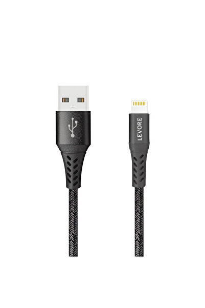 Levore كابل USB إلى Lightning نايلون معتمد من MFI بطول 1 متر - أسود