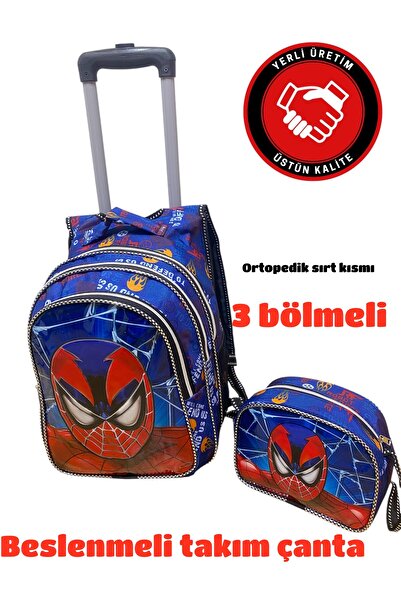 poloways 2 Li Set Ortopedik Sırt Tekerlekli Çekçekli Ilkokul Çocuk Çanta Besl...