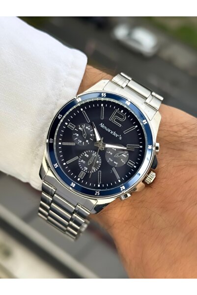 Alexanders ساعة يد رجالية بسلك فولاذي من Alexander's