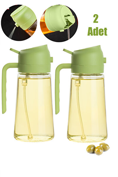 Porsima ALK-1900 2li Cam Sprey-Fısfıs Yağdanlık Limon Sirke Sos Airfryer Püskürtmeli Püskürtücü Yağlık