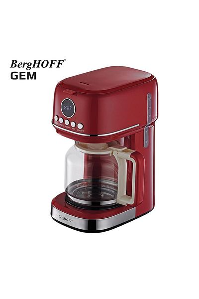 Berghoff Gem Retro 15 Cup Red Filter Coffee Maker - 7950402
