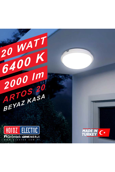 Horoz Elektrik ARTOS 20 WATT DIŞ MEKAN LED AYDINLATMA (BEYAZ KASA)
