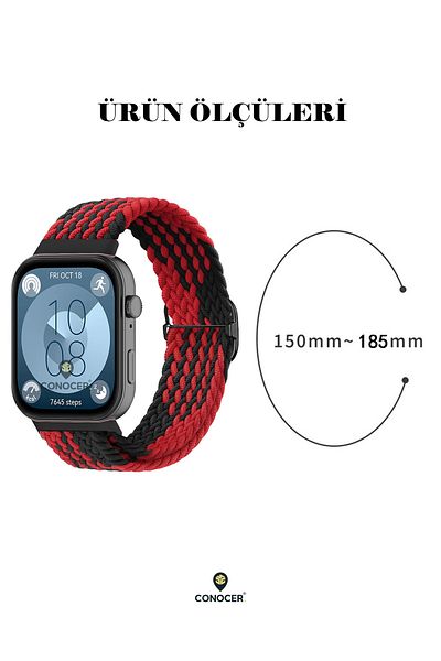 CONOCER لساعة Huawei Watch Fit 3 - Fit 4 تصميم جديد حزام منسوج من الألياف الدقيقة المقاومة للعرق