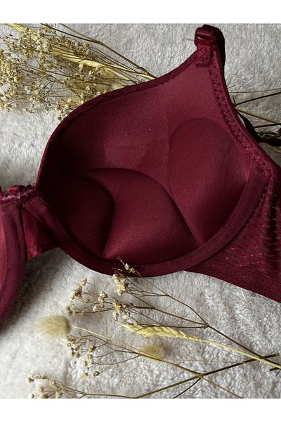 MİSTİRİK Blera Γυναικεία Push-up Religion Holding Underwire Sport Ball Claret Red Color 01
