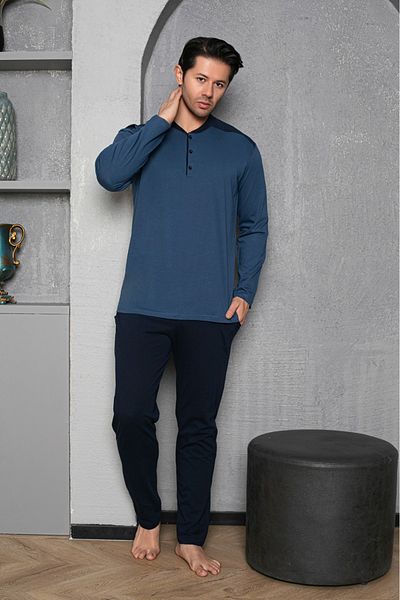 wear treasure Set de pijamale tricotate cu mânecă lungă imprimată pentru bărbați