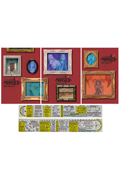 Marmara Çizgi Yayınları Monster 7-8-9. Ciltler Manga Seti + Mat. Öğreten Cetvel