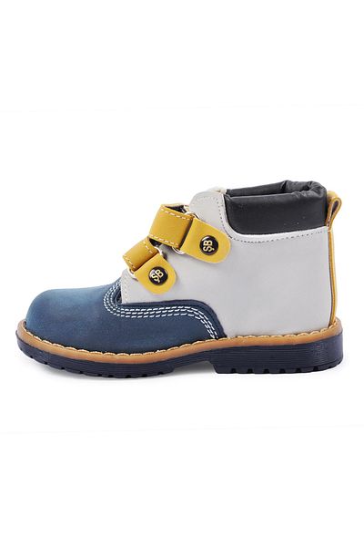 AYAKMOD Παιδικές μπότες Navy Blue-Nubuck-Yellow