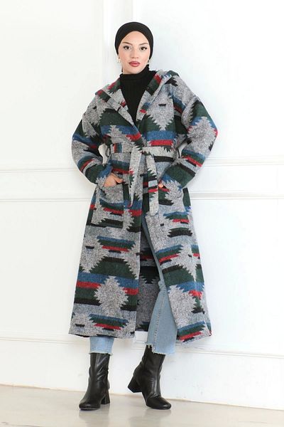 Nevayla Moda قبعة بحزام حطاب بنمط شتوي / أزرق داكن - F0505