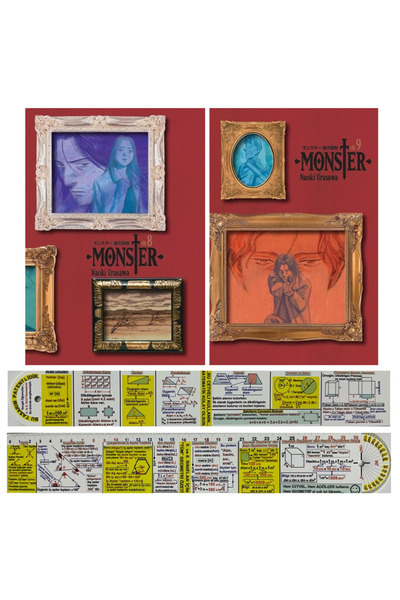 Marmara Çizgi Yayınları Monster 8-9. Ciltler Manga Seti + Mat. Öğreten Cetvel