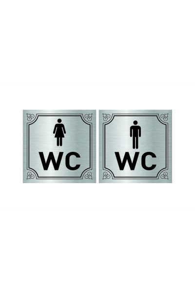 sıradışıhediyem Bay Wc Wc 10 X 10 cm Silver Metal Sheet