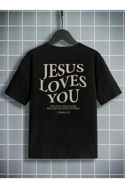 Marco Fresco Μπλουζάκι Unisex με στάμπα  "Jesus Love You "