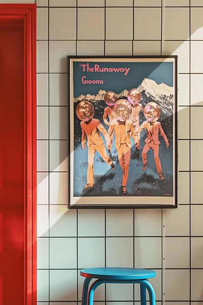 Taranist Poster - Retro Vintage Disco Ball Disco Head Decor anilor 90