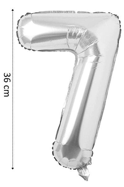 Onay Store Foil Balloon Number 7 Helium Balloon 36 Cm Silver Color - Birthday...