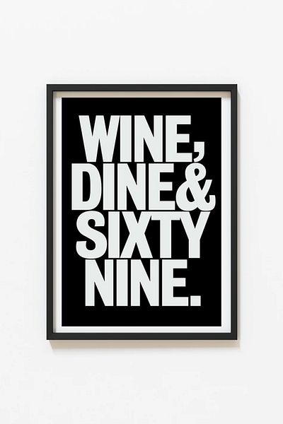 Taranist Αφίσα - Wine Dine Sixty Nine Μοντέρνα Μινιμαλιστική Διακόσμηση