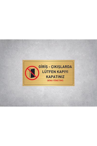 sıradışıhediyem قم بإغلاق الباب على المدخل والمخرج من الصفائح المعدنية المكتوبة