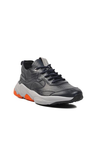 MARCOMEN Ανδρικά παπούτσια casual από γνήσιο δέρμα Ayakmod Navy Blue-Grey