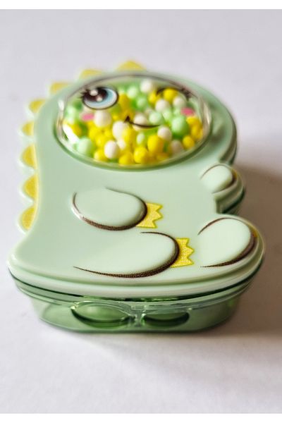 Modellino Large Dinosaur Pattern - 2-Input Micro Pencil Sharpener with Colorful Beads Garbage Tank Mk-4045