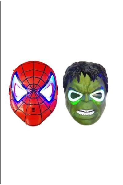 PartAntalya Işıklı Örümcek Adam Maske Ve Hulk Avengers Maske Yeşil