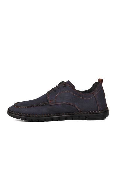 AYAKMOD Navy Blue Nubuck Men's Casual Shoes