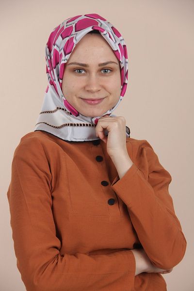 Sima وشاح حريري رمادي بلوم فيسونا تويل 17312