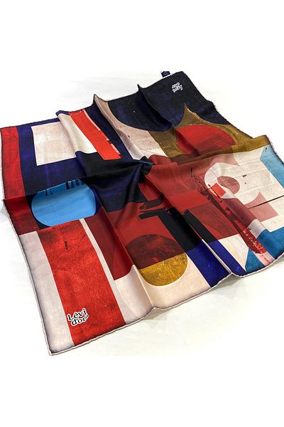 Sima Κόκκινο μεταξωτό μαντίλι Levidor Twill 04