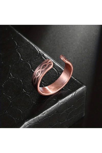 PİRAMİGO Chain Pattern Magnetic Copper Ring
