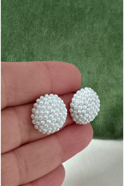 mos&more Gümüş İncili Minimal Şık Abiye Günlük Kadın Küpe