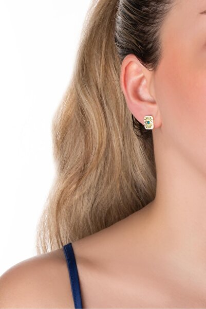 So CHIC... Ra'nın Gözü 18 Ayar Sarı Altın Kaplama Gümüş Minimal Küpe