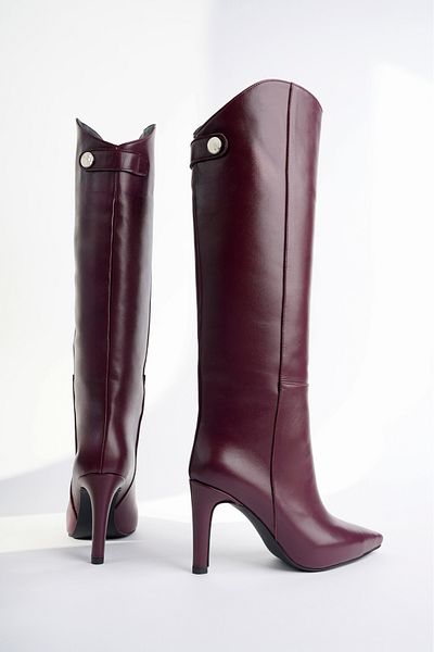 NOSEY SHOES MODEL VEGA PIELE VERITĂ CU VÂRĂ ASCUȚITĂ TAC SUBTIRE ZILNIC CLASIC CIZME LUNG