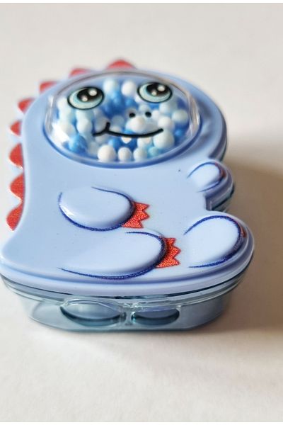 Modellino Large Dinosaur Pattern - 2-Input Micro Pencil Sharpener with Colorful Beads Garbage Tank Mk-4045