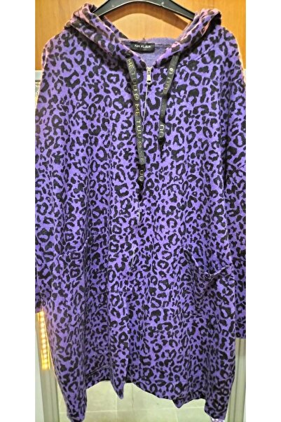 akkanatbutik Women's Oversized Hooded Patterned Sweatshirt