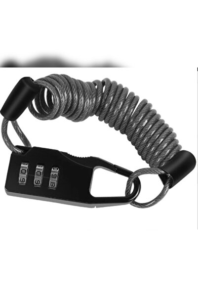 abnturk 3 Kademe Çelik Halatlı Şifreli Kilit Kask Kilidi Motor Bisiklet kaskı...