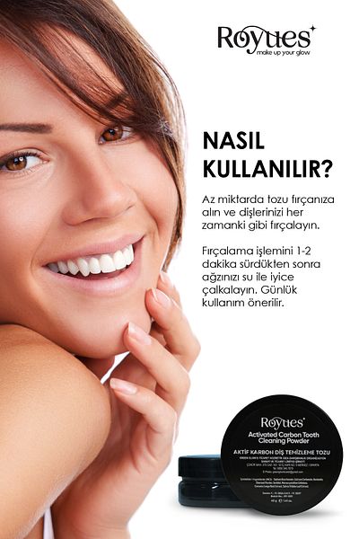 Royues 40g Black Activated Carbon Teeth Whitening Powder - Activated Teeth Whitening Powder