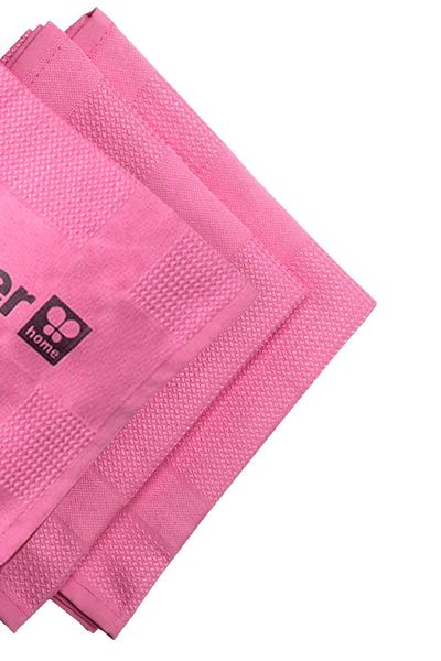 Silver Pink Microfiber Decorative Glass Cloth Set of 3 - 42X68Cm