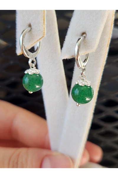 Home Yeşim Taşı Gümüş Kaplama Küpe