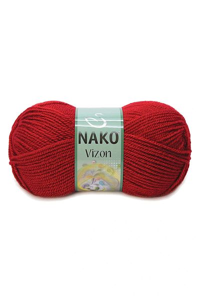 NAKO 5 Pieces Mink Premium Acrylic Hand Knitting Yarn Wool Color No:1175 Dark Red