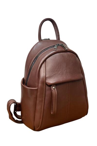 Erzeno Rucsac de damă din piele naturală / Rucsac de dimensiuni mici din piele cu mai multe compartimente