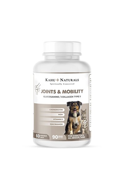 Kahu Naturals Spiritually Connected Joints&Mobility, Glukozamin, Kondritin, MSM, Kolajen, Kedi ve Köpek, 60 Tablet