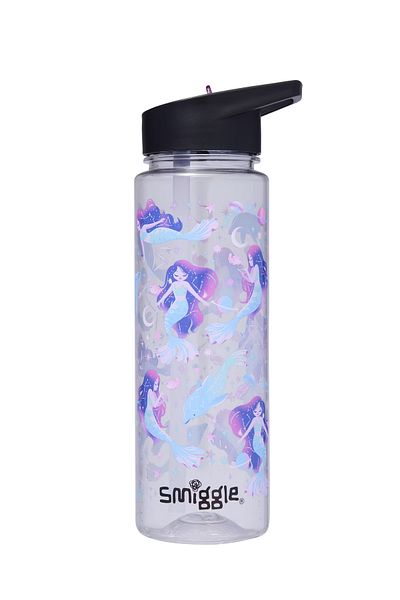 SMIGGLE Dolphin and Mermaid Detailed 650ml Bpa Free Tritan Plastic Lid Drinker