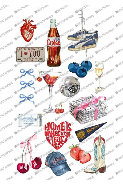 One Little Happiness الأزرق خمر ريترو كمبيوتر محمول هاتف لوحي جدول رصاصة مجلة...