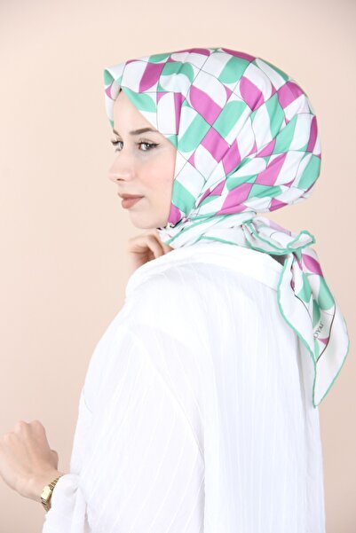 Emproyal Fuchsia Emproyal Geometric Pattern Soft Scarf