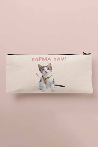 qoeuyl boutique حقيبة مكياج من القماش المطبوع المضحك على شكل قطة - محفظة حامل...