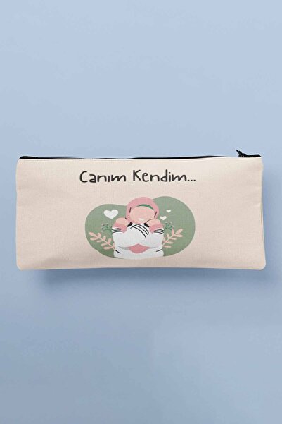 qoeuyl boutique Canım Kendim No:1 Друкована тканинна косметичка з пеналом та ...