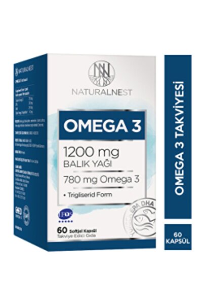 Naturalnest STD Naturalnest Omega 3 1200 Mg 60 Kapsül Balık Yağı Takviyesi ( TEKLİDİR )