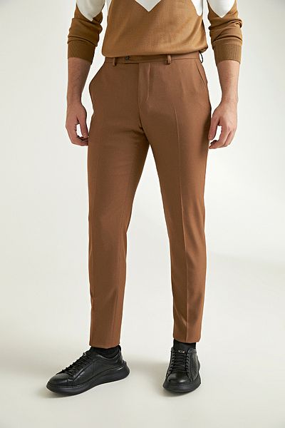 Twn Camel ColoreD Straight Cut Trousers